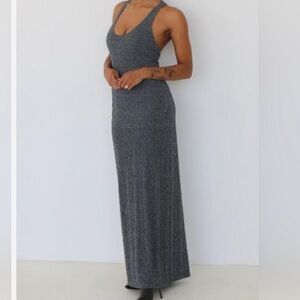 rumored lakeville maxi dress smoke heather - L‎